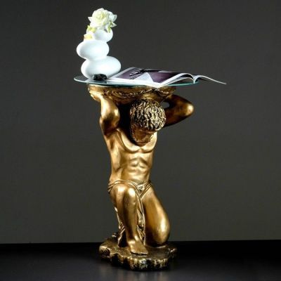 Подставка - стол "Титан" бронза  74 см ПОЛИСТОУН