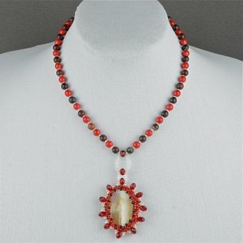 Подвеска  Обсидиан, Хрусталь "Варя" арт.КАП-1385