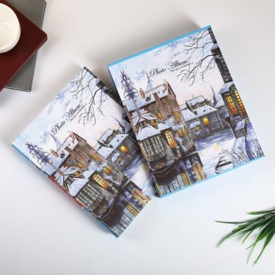 Фотоальбом на 200 фото 13х18 см "Город у воды" золотая обводка в коробке МИКС 29,5х23х5,5 см   47641