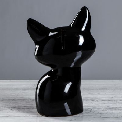 Копилка "Лунатик", покрытие глазурь, чёрная, 25 см