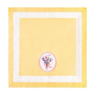 Полотенце в коробке льняное Букет цветов 42х42 см, МИКС