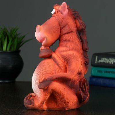 Копилка "Лошадь №2" рыжая  15х14х23см