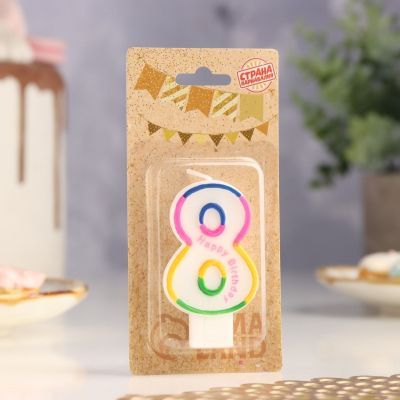 Свеча для торта "Цифра" (цена за 1 шт), цифры от 0 до 9