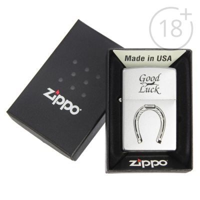 Зажигалка ZIPPO 205 Horse Shoe с покрытием Satin Chrome