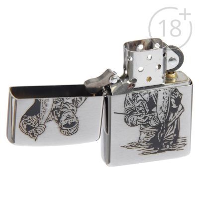 Зажигалка ZIPPO 200 Fisherman с покрытием Brushed Chrome