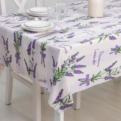 Клеёнка столовая на тканевой основе Доляна «Лаванда», рулон 20 метров, ширина 137 см