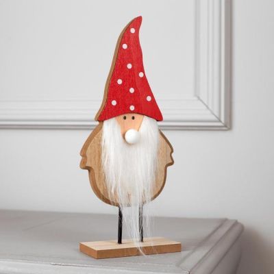 Светодиодная фигура «Дед Мороз» 9 × 25 × 6 см, дерево, батарейки CR2032, свечение тёплое белое