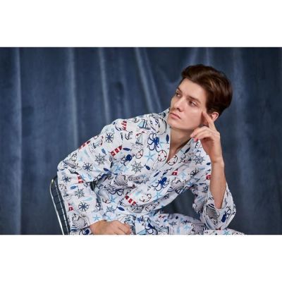 Халат мужской Этель "Капитан" рукав 3/4, р.58-60, вафля 200г/м2, 100% хл