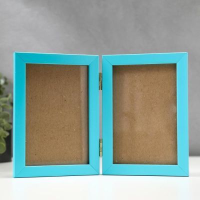 Фоторамка пластик 10х15 двойная, бирюза