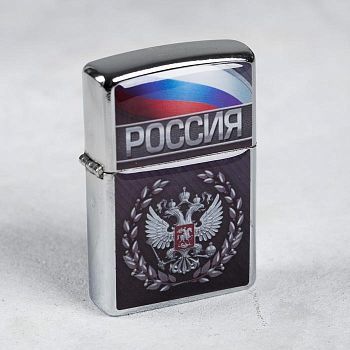 Зажигалка бензиновая "Россия", 3,5 х 5,7 см