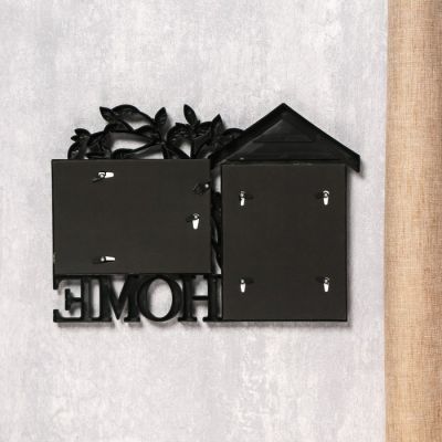 Фоторамка пластик на 2 фото 10х15 см "Дом и дерево" чёрная 26,5х34 см