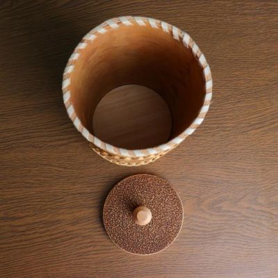 Туес "Шиповник" наждач.   d10 H19, береста