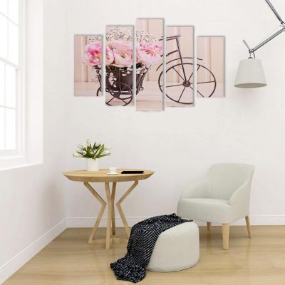 Модульная картина "Нежный букет" (2-23х52; 2-24х70; 1-24х80) 120х80см