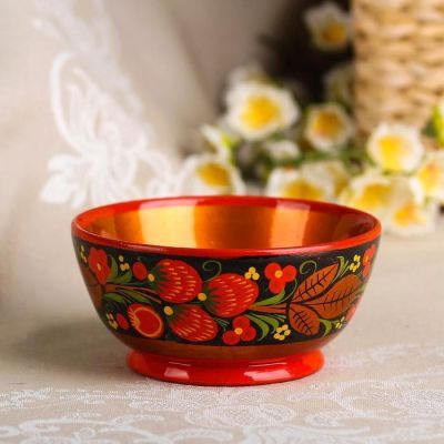 Салатник, средний, 14×6 см, хохлома, микс