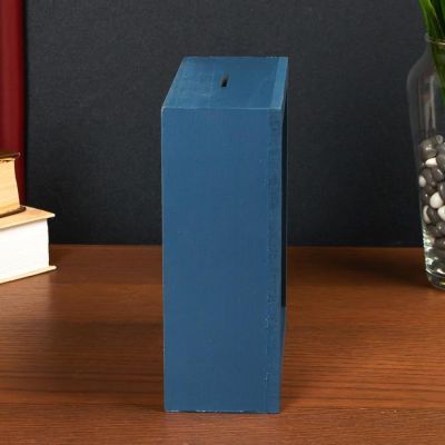 Копилка интерьерная дерево "Мрамор и золотой папоротник" 17,5х17,5х6,5 см