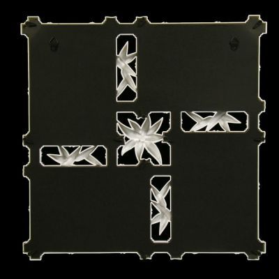 Фоторамка пластик на 4 фото 10х15 см "Бамбук" белая 36х36 см