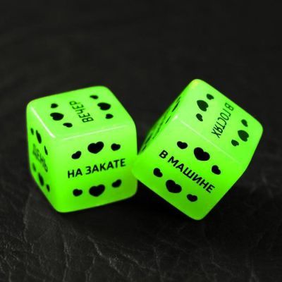 Кубики для двоих «Территория соблазна. Сексуальные связи», 2 неоновых кубика, 18+