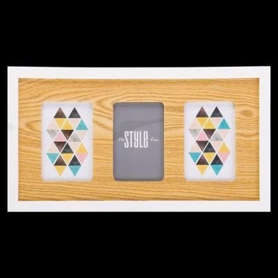 Фоторамка пластик на 3 фото 10х15 см "Эко-стиль" 26х45 см