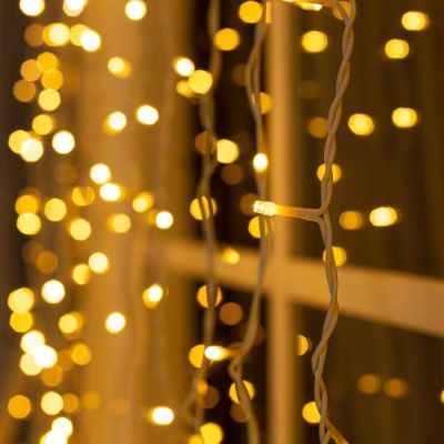 Гирлянда «Занавес» 2 × 3 м, IP44, УМС, белая нить, 760 LED, свечение тёплое белое, 220 В