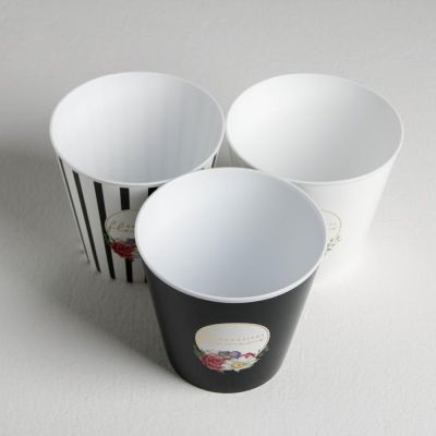 Набор кашпо 3 в 1 Beautiful, тиснение, 0,8 л, 11 х 12 см