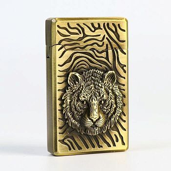 Зажигалка газовая "Тигр", в подарочной коробке, пьезо, 5,5x3,5 см