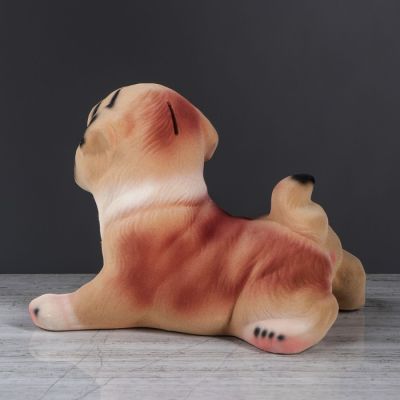 Копилка "Мопс", флок, бежевый цвет, 20 см