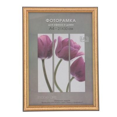 Фоторамка 21х30 см пластик 286/296 золото (25/750)