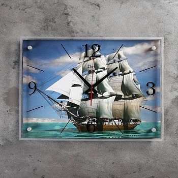 Часы настенные, серия: Море, "Парусник", 40х56 см микс