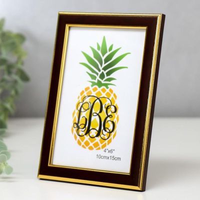 Фоторамка пластик 10х15 см "Шоколад с золотой двойной рамкой" 17,5х12,5 см