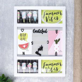 Фоторамка пластик на 6 фото 10х15 см "Коллаж" белая 45х33 см