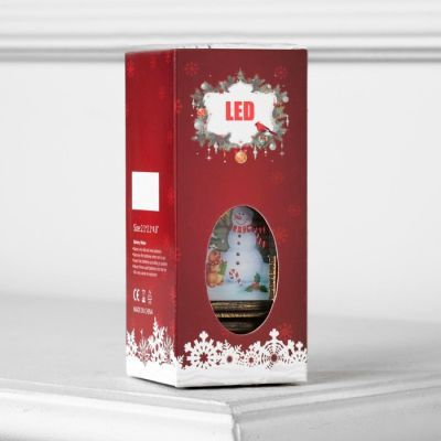 Светодиодная фигура «Фонарь со снеговиком» 5.5 × 13 × 5.5 см, пластик, батарейки AG13х3, свечение тёплое белое