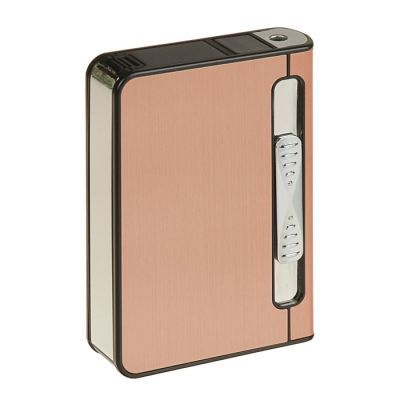 Портсигар с зажигалкой и толкателем, микс, 6.5х9.5 см