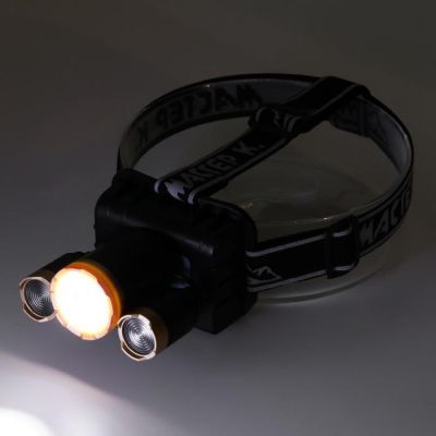 Фонарь налобный аккумуляторный "Мастер К", 10 Вт, 1200 мАч, 600 лм,8х9х6 см, микс