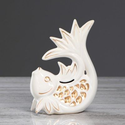 Копилка "Рыбка", белая, 18 см