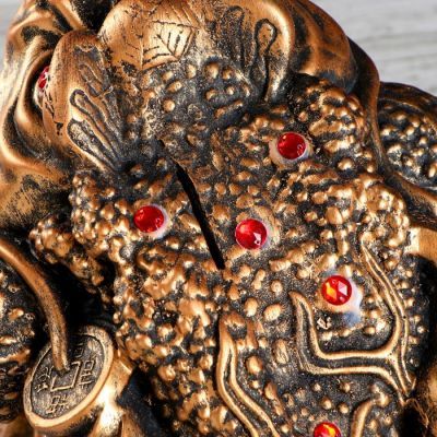 Копилка "Жаба", глянец, бронзовый цвет, 25 см, микс