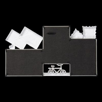 Фоторамка пластик на 3 фото 10х15 см "Письма" белая 23х42 см