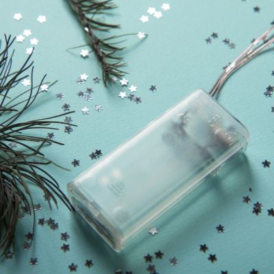 Гирлянда «Нить» 1.5 м с насадками «Дом красный», IP20, прозрачная нить, 10 LED, свечение тёплое белое, 2 × AA