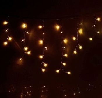 Гирлянда уличная "Бахрома" (Ш:4 м, В:0,6 м, нить силикон, желтый)