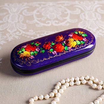 Футляр для очков, отдел на клапане, цвет фиолетовый