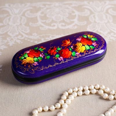 Футляр для очков, отдел на клапане, цвет фиолетовый