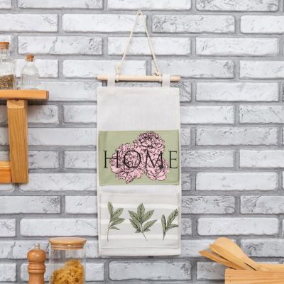 Кармашек текстильный Этель "Пионы" 2 отделения, 41х20 см