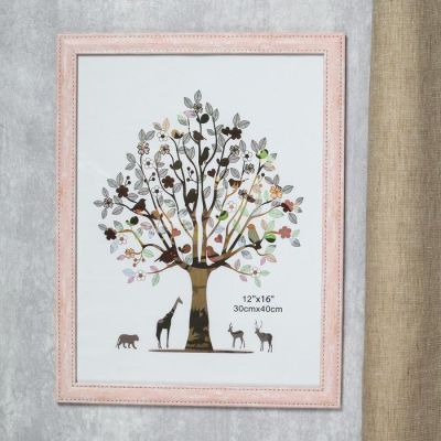 Фоторамка пластик 30х40 см "Джинса" бледно-розовая 44х34 см