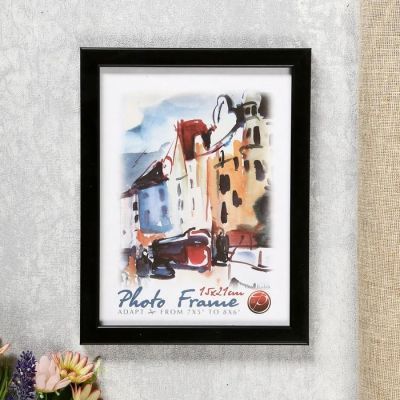 Фоторамка из пластика Черный 189 15х20 14мм/ прямой(24)