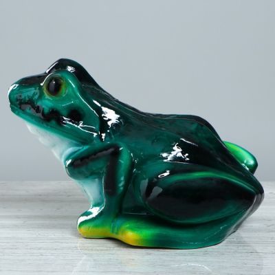 Копилка "Лягушка", глянец, зелёный цвет, 18 см