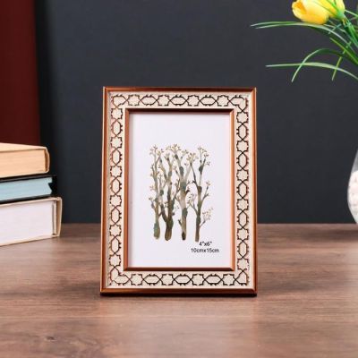 Фоторамка пластик 10х15 см "Золотая цепь на бежевом" 18,5х13,5 см