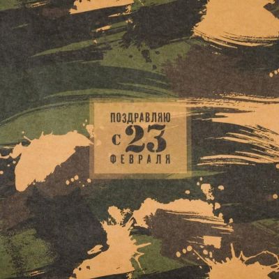 Бумага крафтовая «Поздравляю с 23 февраля», 50 × 70 см