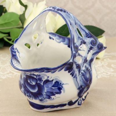 Конфетница «Весна», 21×13×18 см, гжель