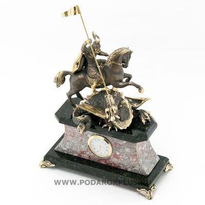 Часы "Георгий Победоносец" №5 камень змеевик, креноид