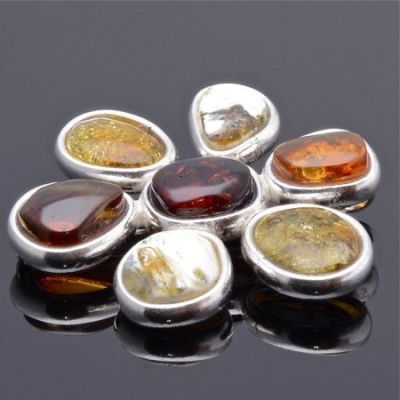 Брошь-кулон Янтарь "Ромашковое лето" арт.ЯК-1480