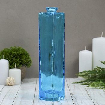 Ваза "Нарцисс" голубая, прозрачная  24,5х5,5х5,5см,  0,45л